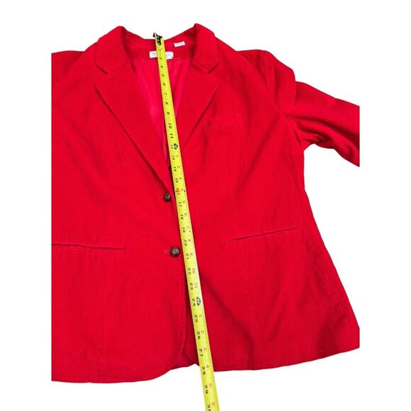 Vintage Red Corduroy Blazer With Beige Patch Sleeves, 2 Button, Size 44 - Picture 16 of 16